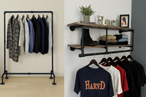 industrial piping clothing rack