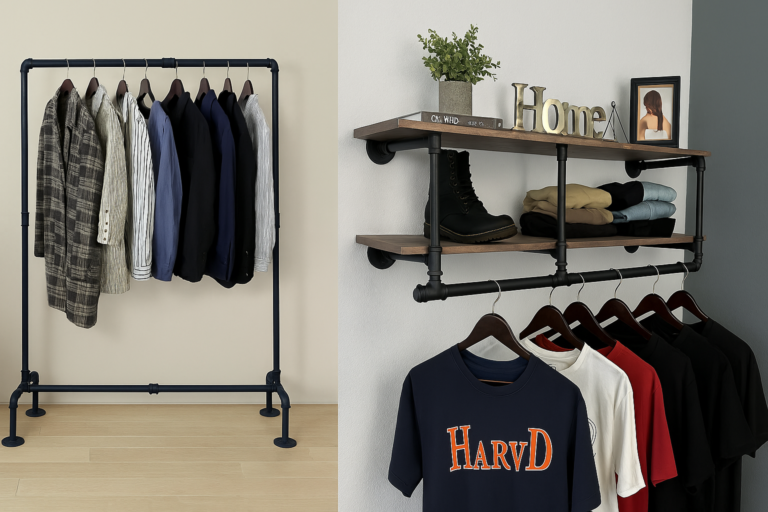 industrial piping clothing rack