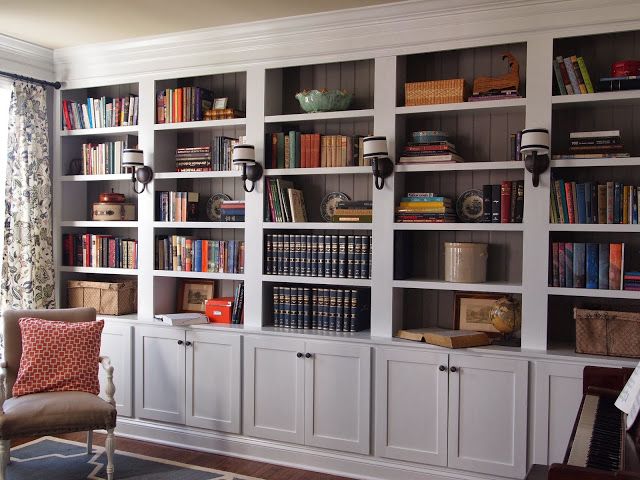 Library Book Shelves with Ladder