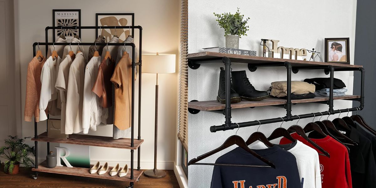 Industrial piping clothing rack